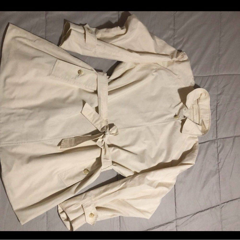 Burberry Cream Belted Trench Coat